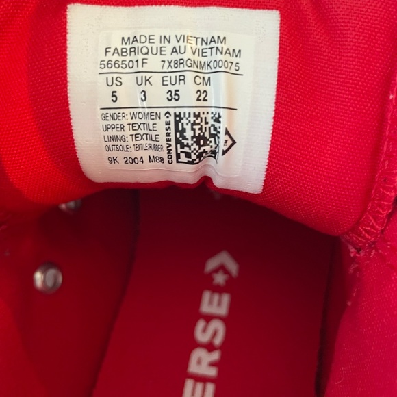 ❤️Converse❤️Chuck Taylor All Star Madison Mid-Top Sneakers Red White Valentines - Picture 10 of 11